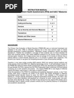 Instruction Manual Instructions For Patient Health Questionnaire (PHQ) and GAD-7 Measures