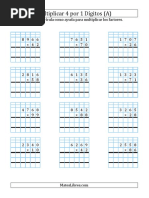 Ejercicios de Multiplicación - Multiplicación en Cuadrícula, Cuatro Dígitos Por Dos Dígitos