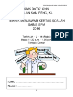 Teknik Menjawab Soalan Sains SPM 2016