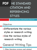 The Standard Citation and Referencing Styles