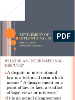 Settlement of Interntional Disputes