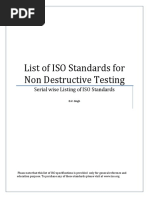 NDT List of ISO Standards