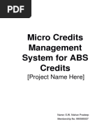 Micro Credits Management System For ABS Credits