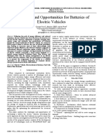 Challenges and Opportunities For Batteries of Electric Vehicles