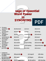 The Usage of Essential Word Power in Synonyms