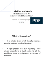 Land Titles and Deeds: Paulito M. Punongbayan Llb2A