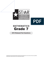 Staar-2015 7th Grade