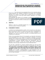 Informe Peso Especifico Aparente Metodo de La Parafina