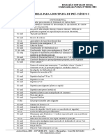 Lista de Materiais Pre Clinico I