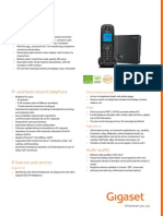 Siemens Gigaset A540iP Analogue & VOIP Cordless Phone Datasheet