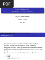 Physical Electronics I: Introduction To Quantum Mechanics