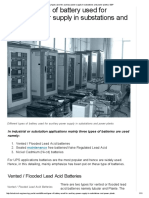 Battery Types Used For Auxiliary Power Supply in Substations and Power Plants - EEP