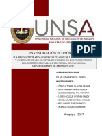 "La Productividad y Comercialización de La Fibra de Alpaca y Su Influencia en El Nivel de Ingreso de Los Productores Del Distrito de Callali, Provincia de Caylloma, Departamento de Arequipa 2017