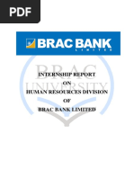 Internship Report ON Human Resources Division OF Brac Bank Limited