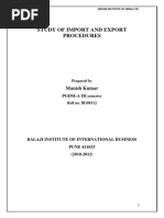 Import Export Documentation Procedure Project Report