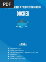 De Desarrollo A Producción Usando: Docker