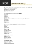 Errors Based On IDIOMS, Vocabulary and Phrase Class Test (July 2017)