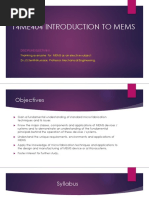 14me404 Introduction To Mems: Discipline Elective-Ii