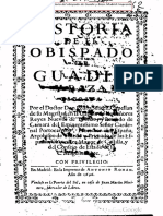 SUÁREZ, P. (1696) Historia Del Obispado de Guadix y Baza