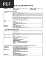 HSE MS Audit / Review Document List