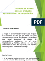 BPM en Recepcion de Materia Prima