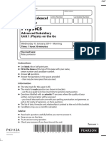 January 2014 (IAL) QP - Unit 1 Edexcel Physics A-Level