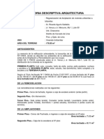 Memoria Descriptiva Arquitectura Regularizacion Cercado 2