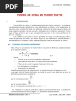 Pérdida de Carga en Tramos Rectos