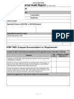 Form - Internal Audit Report (BLANK)