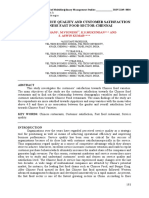 A Study On Service Quality and Customer Satisfaction On Chinese Fast Food Sector - Chennai