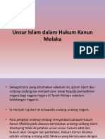 Unsur Islam Dalam Hukum Kanun Melaka