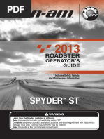 2013 Spyder ST Owners Manual