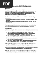 Gas Laws RAFT Assignment: Purpose