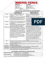 Commercial Chain Link Fence Specifications and Standards: Specification #2 Specification #3