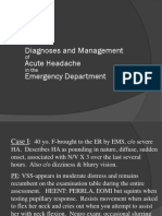 Diagnoses and Management Acute Headache Emergency Department