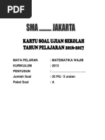 Kartu Soal Matematika Wajib 2017