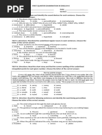 1st Quarter Test in English 6 With Tos & Key To Correction With Bloom's Taxonomy Orig and Revised