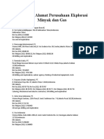 Daftar Nama Dan Alamat Perusahaan Migas, Batubara Dan Manufaktur