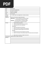 KSSR Lesson Plan: Mainstream: 1. Can Write Neatly The 3/3 Sentences Taught