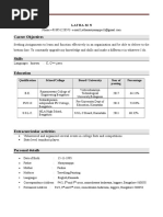 Be Fresher Resume