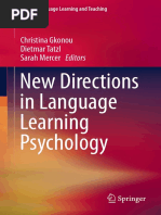 Christina Gkonou, Dietmar Tatzl, Sarah Mercer Eds. New Directions in Language Learning Psychology