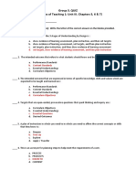 Group 3. QUIZ (Principles of Teaching 1: Unit III. Chapters 5, 6 & 7)