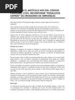 Modifican El Artículo 603 Del Código Procesal Civil Incorporan