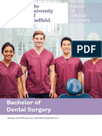 University of Sheffield Bachelor of Dental Surgery Brochure