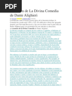 Resumen de La Divina Comedia de Dante Alighieri