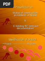 A Presentation On: Status of Construction Procedures of Nepal & E-Bidding For Contract Documentation