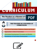 1 The Teacher As A Knower of The Curriculum