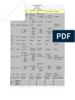 Class Schedule 2010-2011