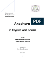 Anaphora in English and Arabic