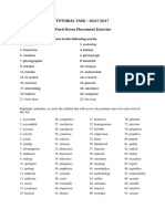 Word Stress Placement Exercise